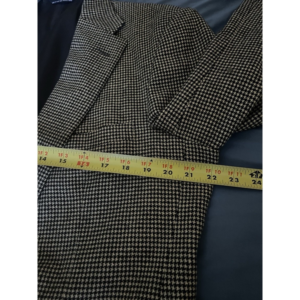 Vtg Polo Ralph Lauren Blazer Mens 44 Beige Black Houndstooth Sport Coat 80s - Picture 4 of 8